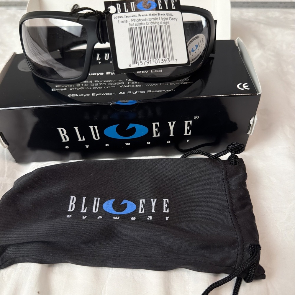 Blu Eye Tsunami Shooting Photochromic Ballistic Sun‎ Glasses Cat 1 Shatter Resis